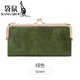 袋鼠（KANGAROO）女士長(cháng)款錢(qián)包女2025七夕復古折疊夾子手拿包大容量多功能錢(qián)夾 綠色