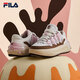 FILA 斐樂(lè )官方女鞋CARROT摩登板鞋蘿卜鞋休閑厚底鞋子女 白中白/烤椰絲棕-BT 37.5