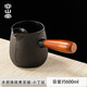 容山堂紅泥小火爐炭爐圍爐煮茶爐煮茶壺煮茶器戶外炭火爐碳爐戶外燒水壺 戶外木把鑄鐵煮茶罐-小丁紋