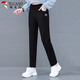 啄木鳥(niǎo)休閑褲子女2025新款秋冬女士直筒運動(dòng)褲冬季加厚保暖女褲 黑色  加絨 L （95-110斤）