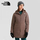 The North Face北面羽絨服女戶外保暖600蓬中長(zhǎng)款羽絨外套7QW8 棕色/EFU  S