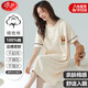 浪莎女士睡裙女100%棉睡衣夏季薄款短袖連衣裙可外穿圓領(lǐng)純棉家居服