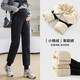 米度麗孕婦褲子冬季加絨加厚外穿運動(dòng)褲休閑托腹保暖棉褲秋冬衛褲女冬裝 活性黑 XL碼（建議120-150斤左右）