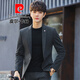 皮爾卡丹（pierre cardin）休閑西服男士2026春秋季新款千鳥(niǎo)格子修身小西裝男帥氣單件外套男 深灰色單西 3XL