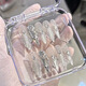 成品新款奢華手工穿戴美甲飾品貼片立體貓眼貝殼指甲可拆卸 1件 s