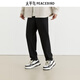 太平鳥(niǎo)男裝休閑褲男運動(dòng)褲裝舒適明線(xiàn)潮牌褲裝長(cháng)褲 黑色1 M