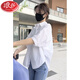 浪莎（LangSha）女裝2024新款夏季襯衣女防曬衣小個(gè)子外搭寬松白襯衫女士休閑小衫 白色 L 111-129斤