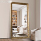 伯侖 穿衣鏡全身鏡落地鏡美式歐式試衣鏡掛墻復古鏡大服裝店鏡子壁掛 敦煌金 【壁掛/靠墻】80cm*180cm