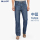 BILLION夏季薄款牛仔褲男直筒高腰純棉冰絲商務(wù)休閑褲子簡(jiǎn)約易穿搭11719 中藍(lán) 76內(nèi)長(zhǎng)｜建議身高175以下選 33 (2.59尺)