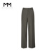 麥檬MM麥檬23年秋冬新款休閑時(shí)尚梭織闊腿直筒褲女5EA152801 深軍綠 L