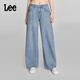 Lee24新品寬松低腰闊腿淺藍色女牛仔褲潮流LWB008200205-443 淺藍色 28