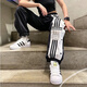 阿迪達斯 （adidas）三葉草網(wǎng)女褲 新款運動(dòng)褲潮流時(shí)尚排扣褲子透氣舒適休閑長(cháng)褲子男 GJ6580/店長(cháng)推薦 L 165