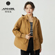 阿瑪施（AMASS）女裝休閑拉鏈山系大地色運動休閑連帽外套夾克女5400856 卡其 L (4碼)