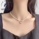 GOR胖東來(lái)品質(zhì)疊戴珍珠項(xiàng)鏈?zhǔn)┘遗行”婋p層小米珠鎖骨鏈氣質(zhì)輕奢時(shí) 施家珍珠雙層疊戴項(xiàng)鏈女