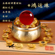 黃銅五路財神聚寶盆招財聚財盆家居客廳風(fēng)水擺件開(kāi)業(yè)禮品工藝品 【滿(mǎn)配六件套】五路財神聚財缸