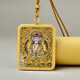 梵制手繪純描金手繪十二生肖五爺吊墜唐卡佛牌掛件項鏈黑金守護神護身 大日如來(lái)[羊猴]黑金+掛繩