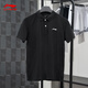 李寧polo衫男女短袖t恤2026春夏新款純棉寬松透氣白色潮流校園風(fēng)上衣 黑色 M