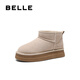 百麗戶(hù)外徒步雪地靴女保暖加絨短靴B2169DM4 米色 38