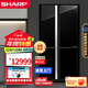 夏普整機原裝進(jìn)口電冰箱605升十字對開(kāi)門(mén)PCI凈離子群除菌保濕嵌入式廚房零度保鮮大冰箱SJ-GX79F-BK 天際黑