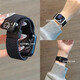 炫戴（XUANDAI）適用apple watch s10表帶編織iWatch s9腕帶磁吸音樂小狗蘋果手表s8表帶s7/s6/s5/se高級ultra配件 純黑色-聽音樂小狗 44/45/46/49表