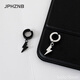 JPHZNBbolo暗黑風(fēng)閃電耳扣無(wú)耳洞耳夾女個(gè)性ins潮流男士耳骨夾幾何耳環(huán) 閃電無(wú)耳洞耳夾 黑+銀色【各1只