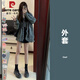 皮爾卡丹灰色毛邊流蘇毛衣外套女秋冬寬松慵懶風(fēng)oversize長(cháng)袖針織開(kāi)衫上衣 外套【秋裝2023年款溫柔系御姐 L 【推薦100-120斤】