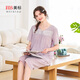 美標2025新款短袖睡衣套裝女夏梭織棉提花蕾絲花邊甜美可外穿家居服 灰紫 L (165/88A)
