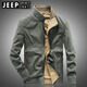 JEEP SPIRIT吉普夾克兩面穿外套男高端年新款秋冬季純棉立領(lǐng)寬松休閑大碼工裝 軍綠色 XL