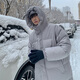 Shelley Jones中長(zhǎng)款羽絨服男士外套冬季2023新款ins美式高街寬松潮流保暖衣服 灰色 XL (建議130-150斤)