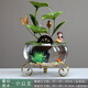 樸記創(chuàng)意荷花玻璃魚缸流水?dāng)[件自動循環(huán)噴泉景觀客廳桌面造景裝飾禮品 童心流水（小公主）