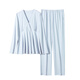 歌美姿孕婦睡衣長(cháng)袖家居服套裝春夏產(chǎn)前產(chǎn)后喂奶莫代爾月子服 【四季款】純凈雪峰(藍) L