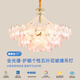 若朗歐式客廳燈創(chuàng)意輕奢吊燈現(xiàn)代簡約大氣花瓣水晶燈全光譜護眼大廳燈 粉+清光二層內(nèi)掛珠50CM 三色變光