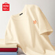 名創(chuàng)優(yōu)品（MINISO）短袖t恤男夏季潮牌半袖2025新款男士正肩純棉休閑上衣 淺米 XL