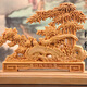 MPPMCK實木雕刻客廳擺件工藝品根雕玄關紅木送禮商務禮品 崖柏竹報平安