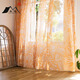 賦潤紗簾高級感輕奢活力橙色彩色蘭花窗紗新品客廳陽(yáng)臺飄窗定制紗窗簾 愛(ài)馬仕橙 韓褶定制/每米 米