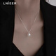 Lnieer925銀珍珠項鏈女輕奢高級感頸鏈2025新款爆款小眾鎖骨鏈秋冬銀飾 S925銀珍珠項鏈