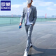羅蒙（ROMON）高端西服套裝男商務(wù)休閑百搭西裝西服兩件套韓版修身新郎結(jié)婚禮服 淺灰色兩件套(西裝+褲子) 2XL 建議【135斤-149斤】