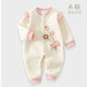 INSAHO嬰兒衣服純棉連體衣春季a類男女寶寶新生兒爬服幼兒哈衣0-6-12月 粉色蝴蝶結(jié)公主-djyf165 66cm （建議2-6月）
