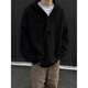卡圖弛美式復古連帽毛衣男春季加厚慵懶風(fēng)打底針織衫重磅內搭衛衣外套 黑色 M