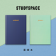 STUDYSPACE彭醬醬LINYA定制 雙色兩用高效日程記事本 周計(jì)劃備忘打卡自律 藍(lán)綠拼色