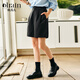 Olrain【5折】休閑褲女夏季新款百搭職場(chǎng)通勤氣質(zhì)短褲 黑色 S 155/64A/S