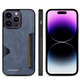 薏和善超薄卡包一體適用蘋(píng)果15手機殼iPhone14帶卡套13Promax證件位12門(mén)禁16p門(mén)牌Air電梯卡17插卡放卡裝 遠峰藍側邊卡包【隔層卡套】【超薄皮紋】 iPhone 15 Pro