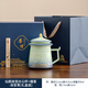 聚晟故宮天壇文創(chuàng)陶瓷茶杯子辦公水杯公司商務(wù)會(huì)議禮品節(jié)日紀(jì)念伴手禮 辦公杯+檀香-仙鶴漸變綠+禮盒裝