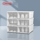 Cetomo可疊加塑料透明鞋盒鞋柜鞋子收納柜宿舍簡(jiǎn)易鞋架鞋柜收納盒收納箱 鞋盒大號六只【45碼可裝】