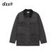 DZZIT地素棉服冬季復古丹寧主義時(shí)尚牛仔外套女 深灰色 M