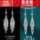 啼秋小眾高級感耳環(huán)2024新款潮S999純銀勾防過(guò)敏女長(cháng)款凌形氣質(zhì)耳墜 磨砂銀+葉子流蘇 【999銀勾防過(guò)