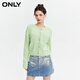 ONLY夏季設計感簡(jiǎn)約紐扣圓領(lǐng)修身毛衣針織衫女|12413B003 A02 鑫通綠色 M (165) 84A