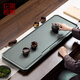 天然烏金石茶盤(pán)帶排水家用茶臺茶具現代高端石頭茶托盤(pán)茶海天羅綠 天羅綠 80*40*3cm