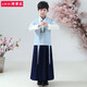 奧蒙威兒童古裝漢服國學(xué)服朗誦表演男女中國風(fēng)服小學(xué)生中秋演出服BY05 小褂藍色ER-BY05-02 160