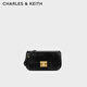 CHARLES&KEITH金屬扣飾子母斜挎小方包女生日禮物新年禮物送女友CK2-00701520 CK2-00701520黑色 小包